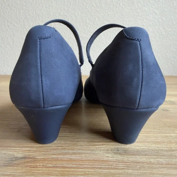 CAMPER Helena Blue Nubuck Leather Shoes Women Size 10 Classic Look Modest Heel - Picture 10 of 12